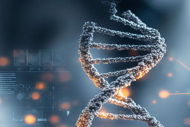 Ilustração de uma dupla hélice de DNA